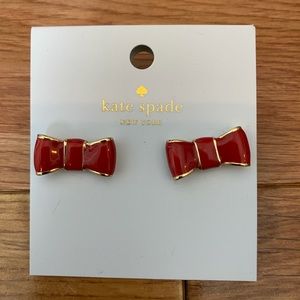 Kate Spade red bow studs